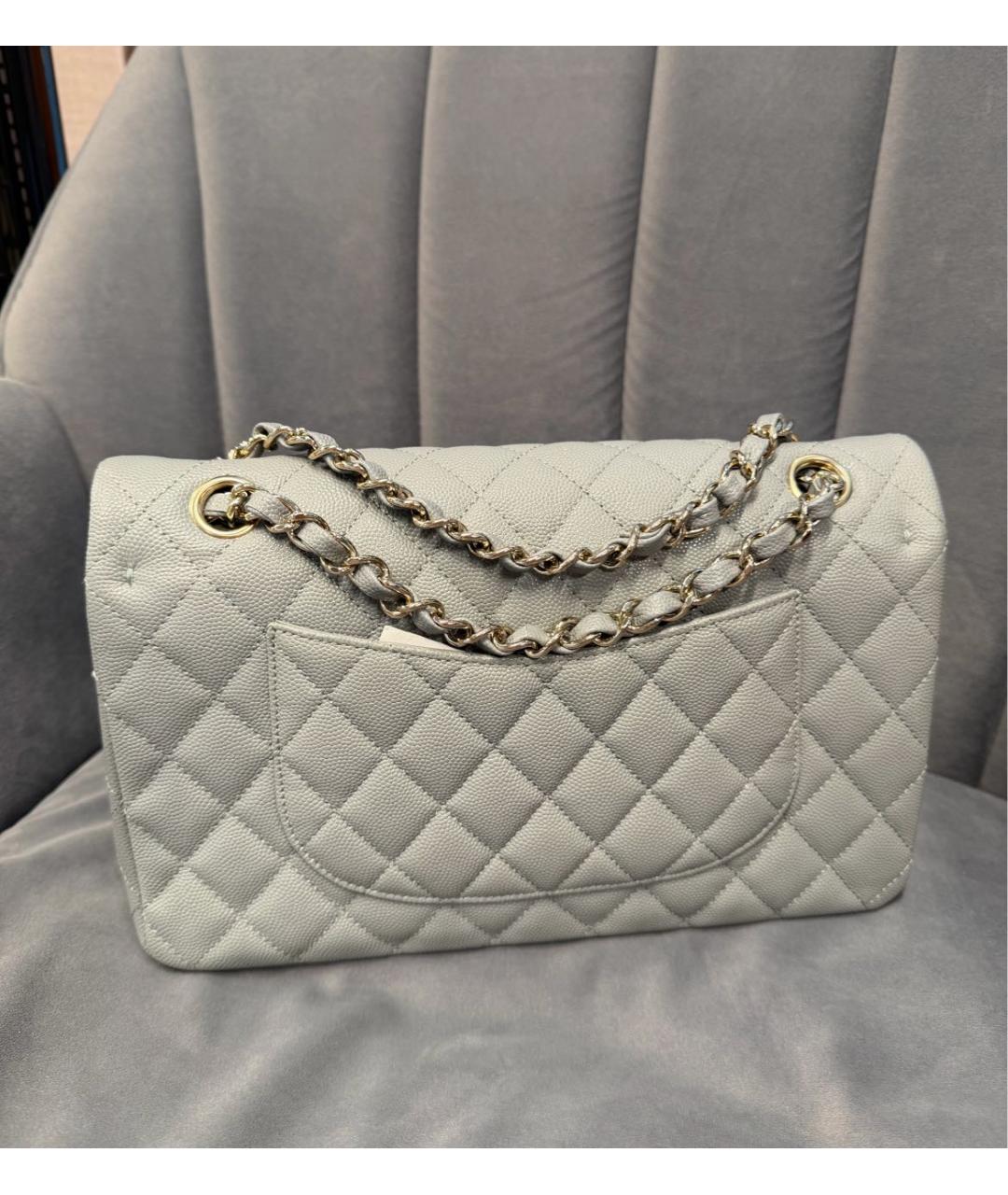 CHANEL Серая кожаная сумка через плечо, фото 4