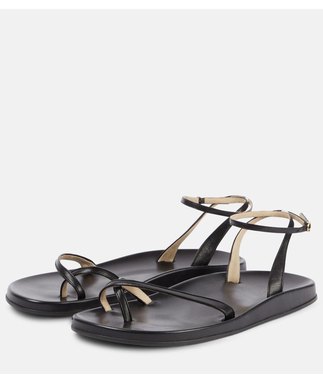 THE ROW Черные кожаные сандалии, фото 4