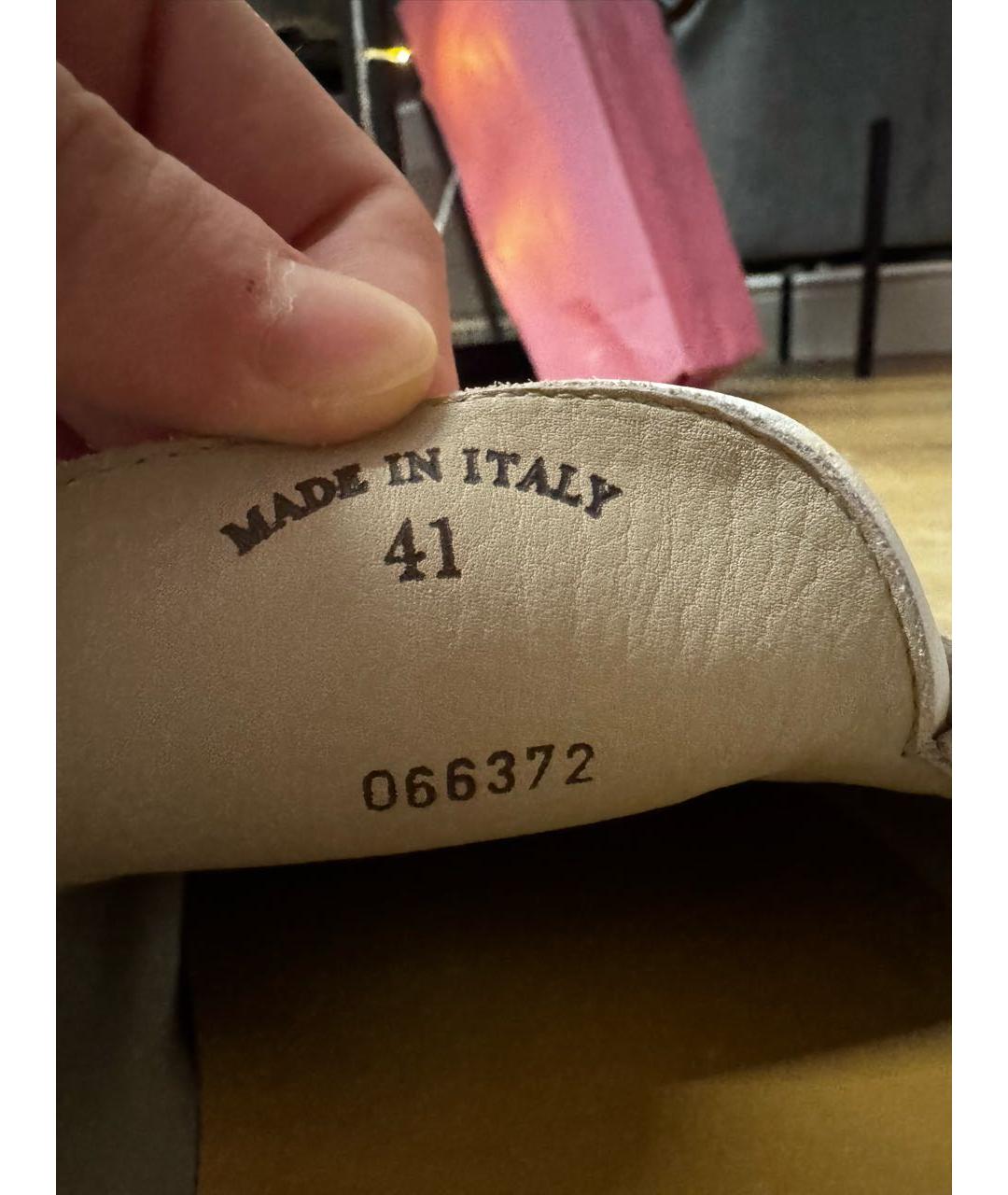 LORO PIANA Бежевые бархатные лоферы, фото 5