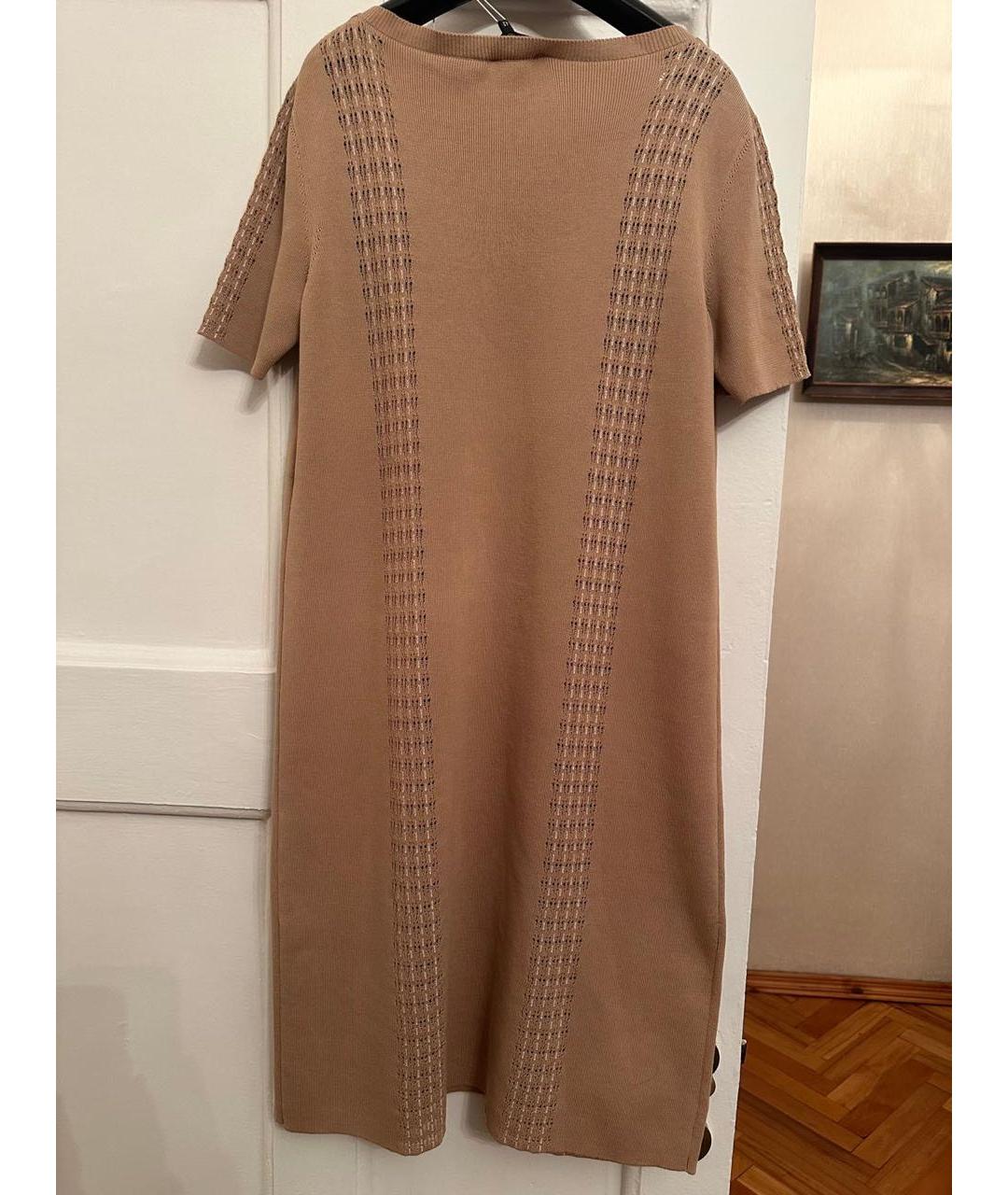 CHANEL Бежевое хлопковое повседневное платье, фото 3