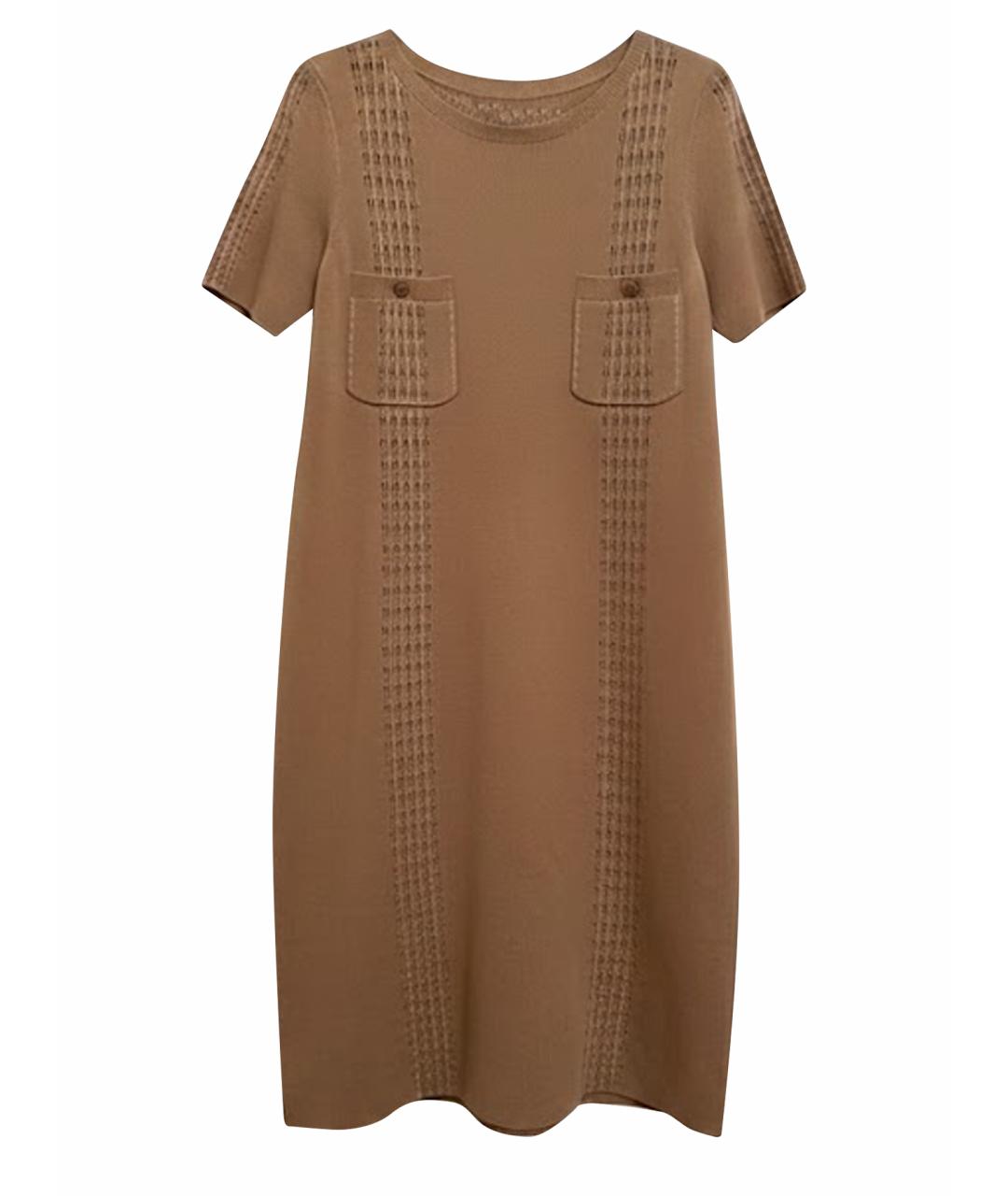 CHANEL Бежевое хлопковое повседневное платье, фото 1