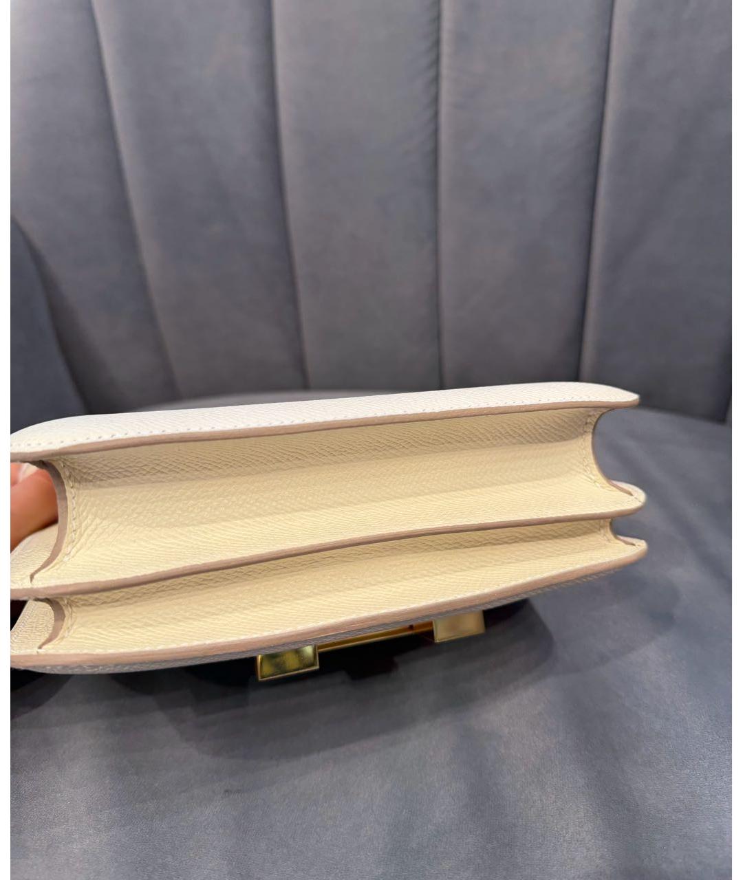 HERMES Бежевая кожаная сумка через плечо, фото 4