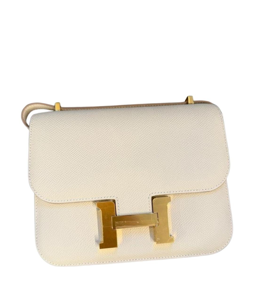 HERMES Бежевая кожаная сумка через плечо, фото 1