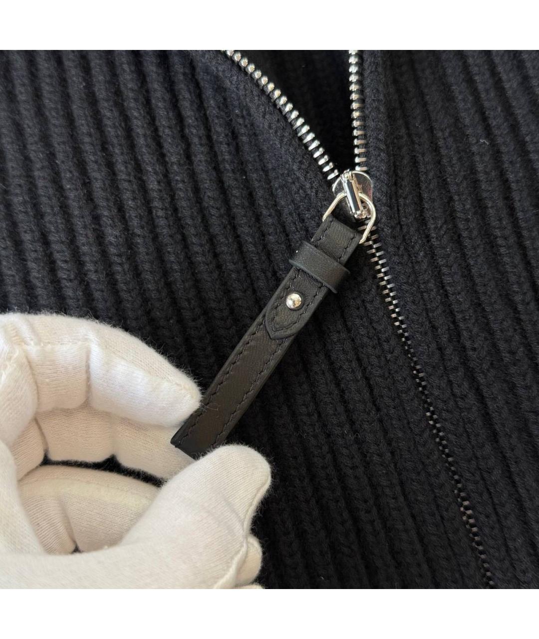 HERMES Черный шерстяной кардиган, фото 5