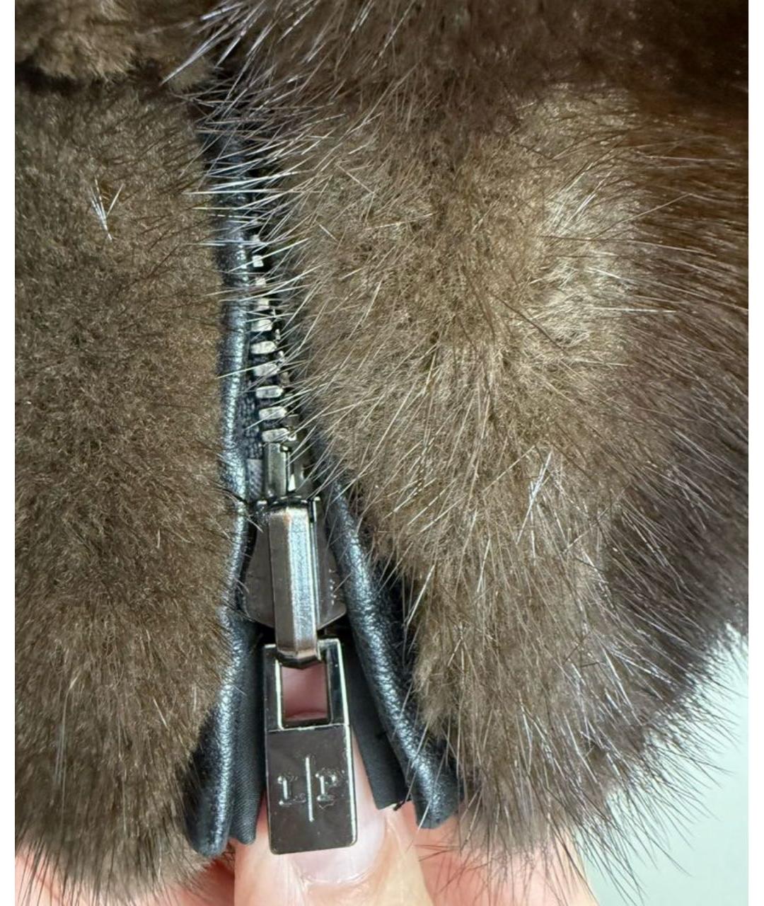 LORO PIANA Коричневый меховой жилет, фото 5