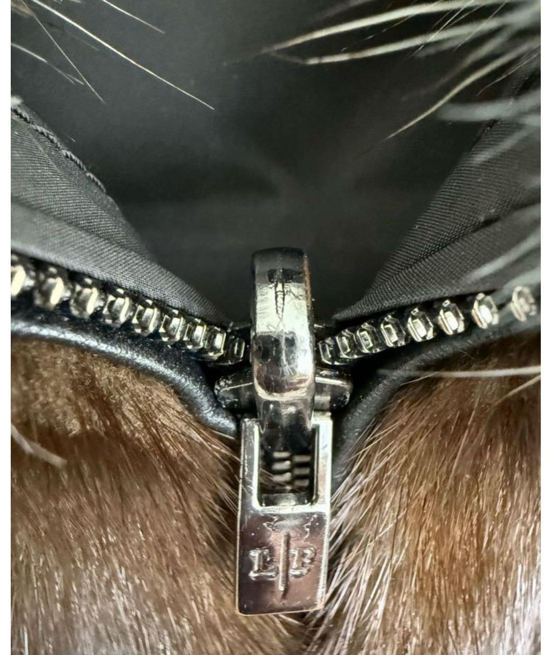 LORO PIANA Коричневый меховой жилет, фото 3