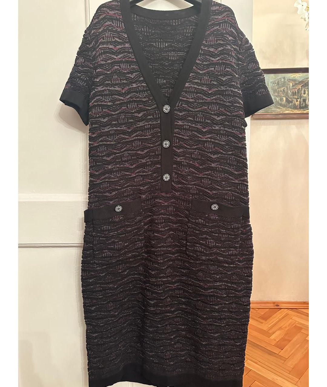 CHANEL Черное хлопковое повседневное платье, фото 5