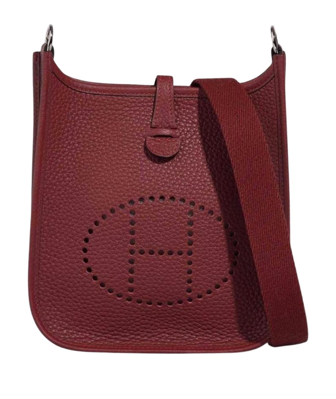 HERMES Бордовая кожаная сумка через плечо, фото 1