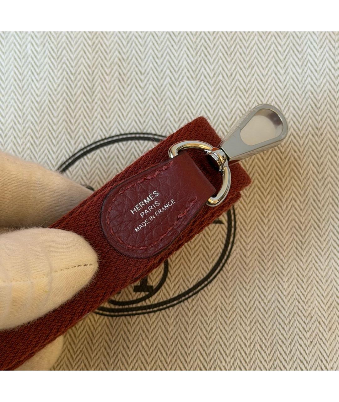 HERMES Бордовая кожаная сумка через плечо, фото 7