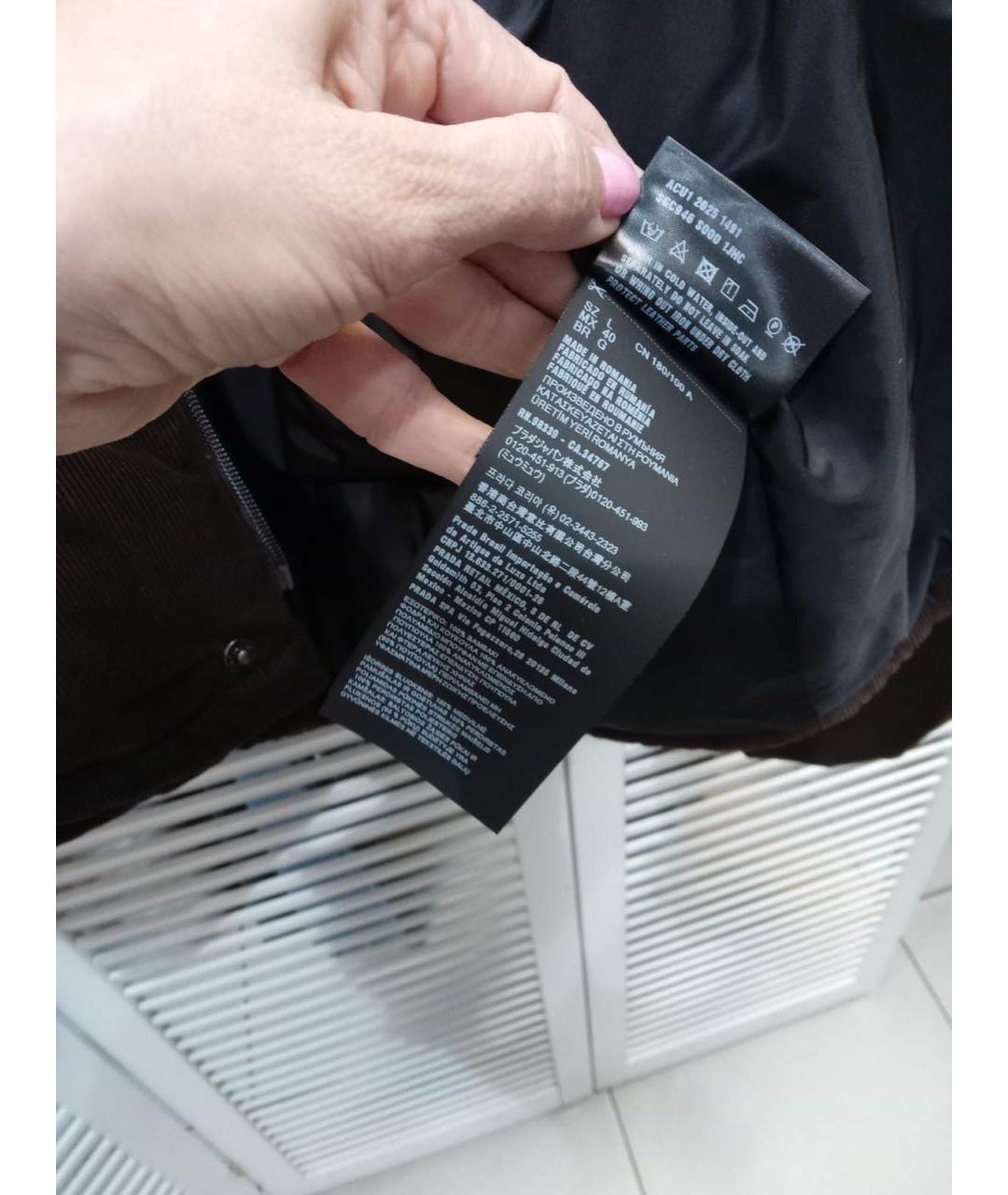 PRADA Черный полиэстеровый пуховик, фото 5