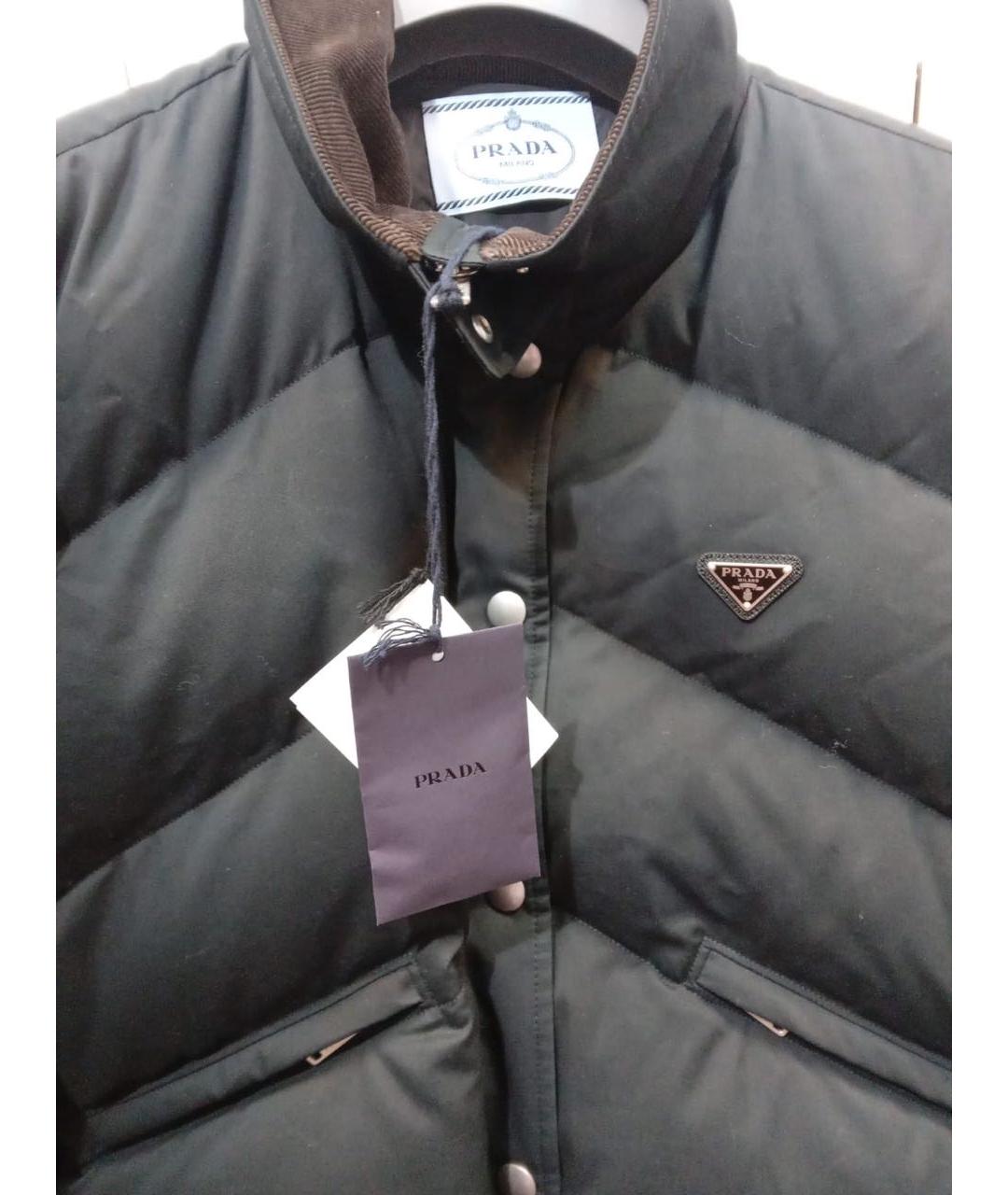 PRADA Черный полиэстеровый пуховик, фото 2