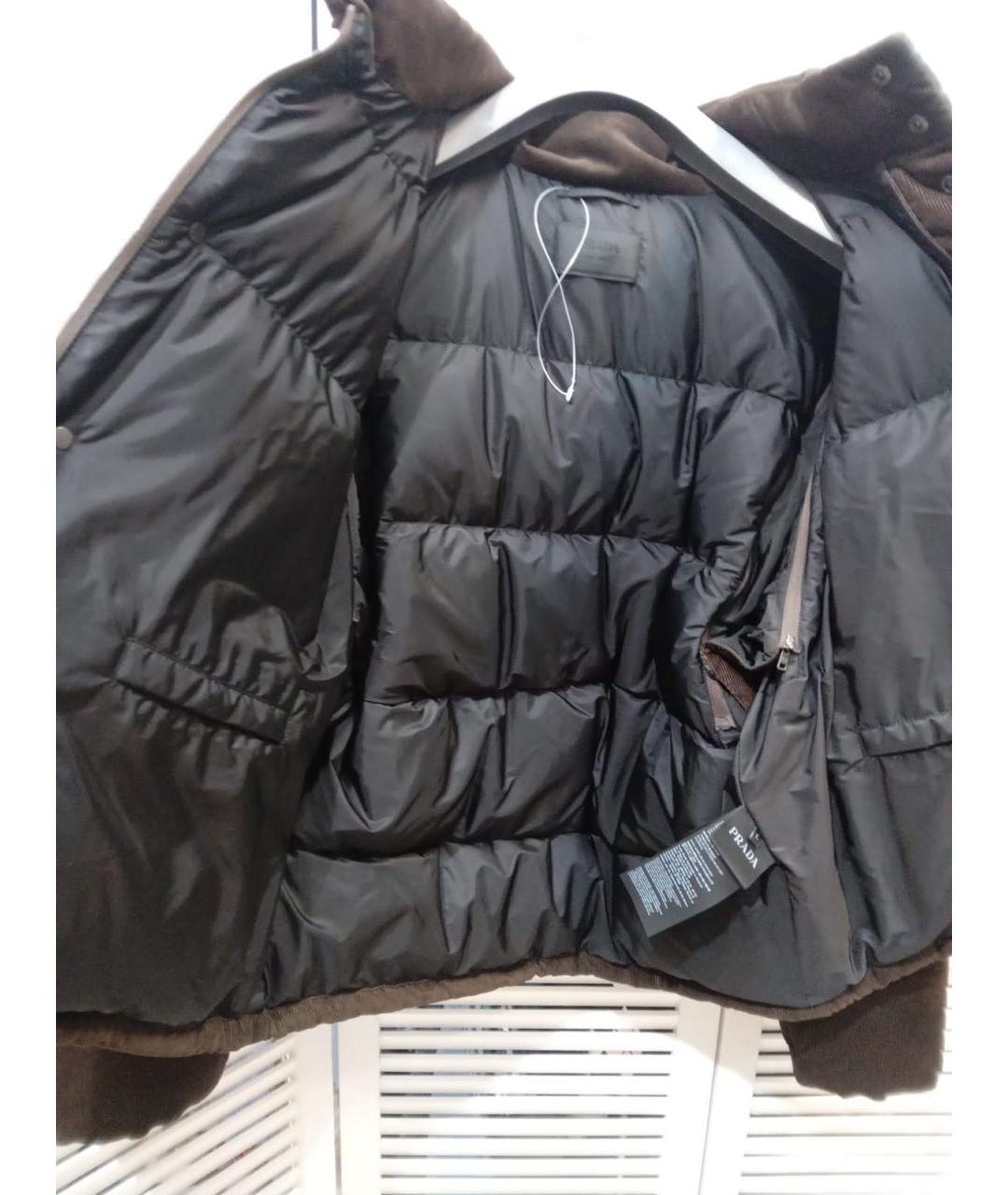 PRADA Черный полиэстеровый пуховик, фото 3