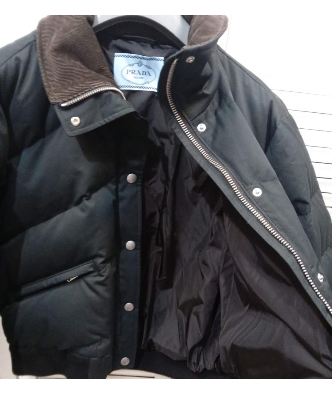 PRADA Черный полиэстеровый пуховик, фото 8