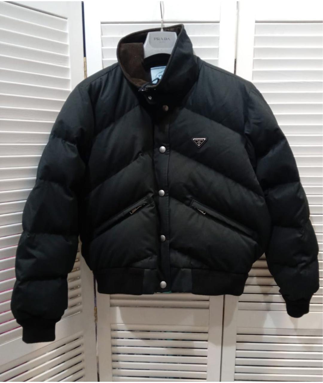 PRADA Черный полиэстеровый пуховик, фото 9