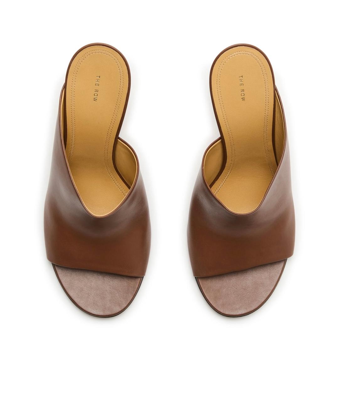THE ROW Коричневые кожаные мюли, фото 3