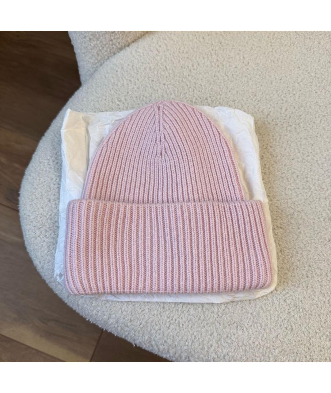 HERMES Розовая шерстяная шапка, фото 3