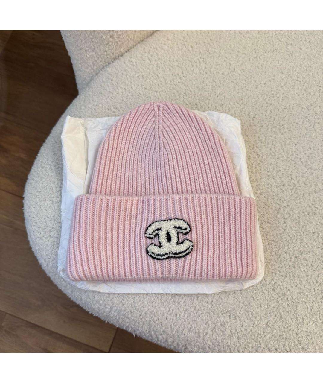 HERMES Розовая шерстяная шапка, фото 2