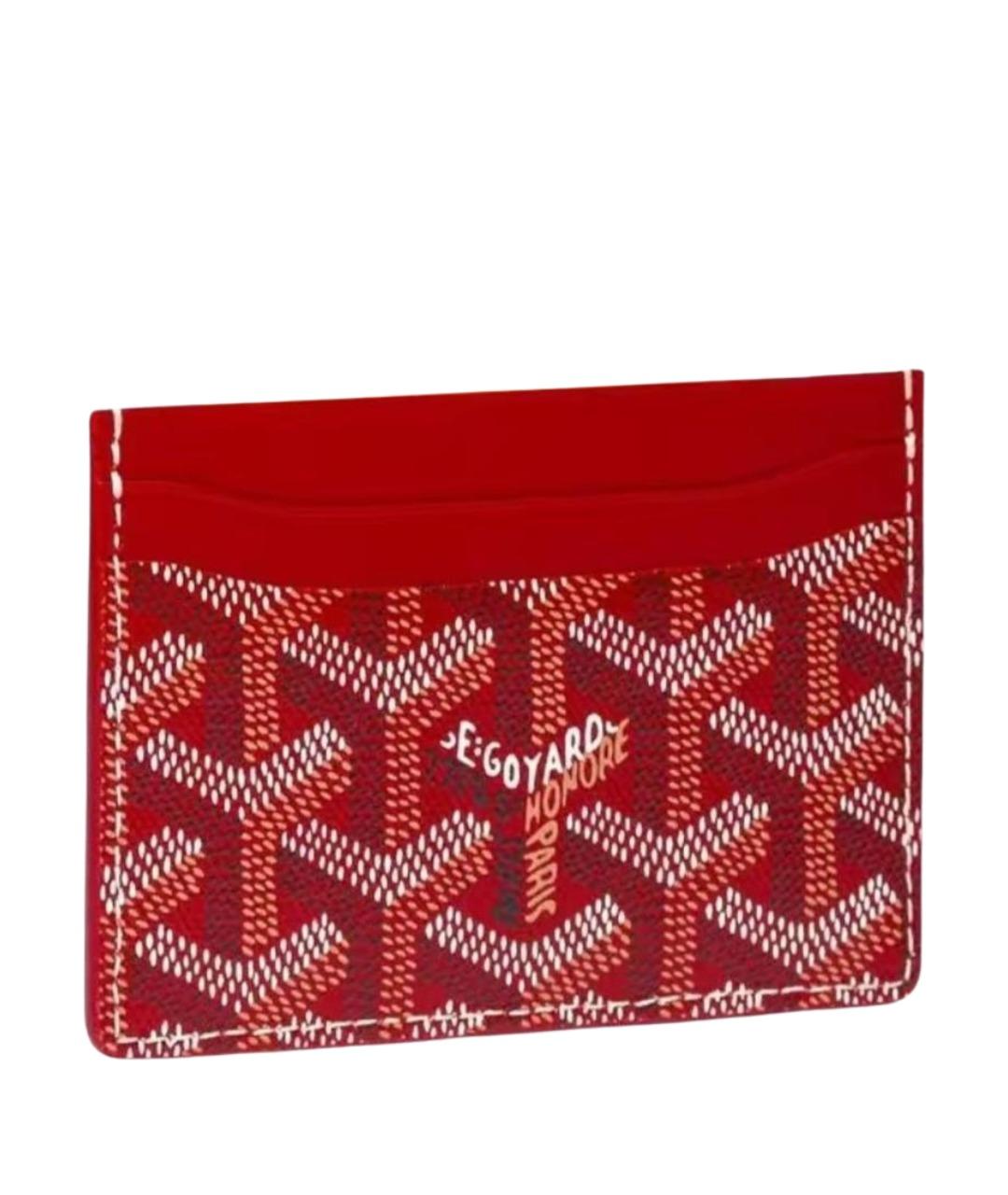 GOYARD Красный кожаный кардхолдер, фото 1