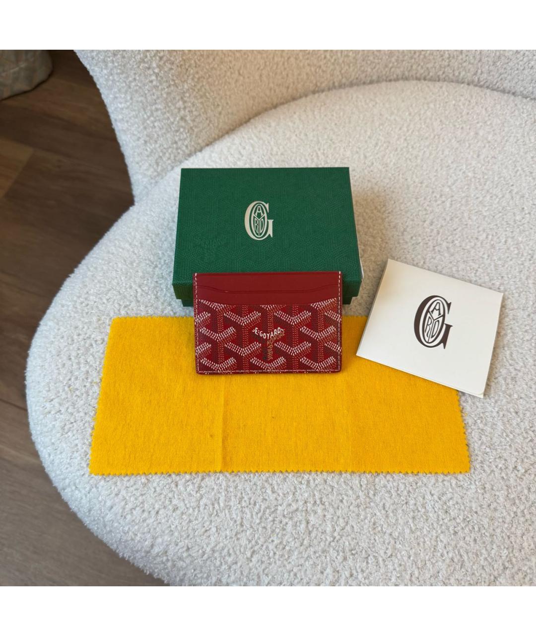 GOYARD Красный кожаный кардхолдер, фото 2