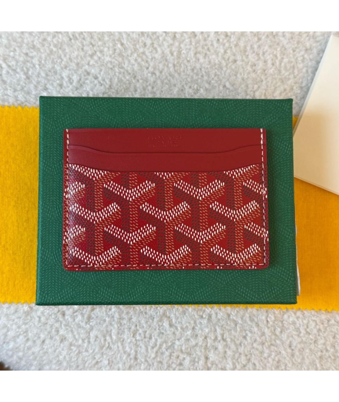 GOYARD Красный кожаный кардхолдер, фото 4