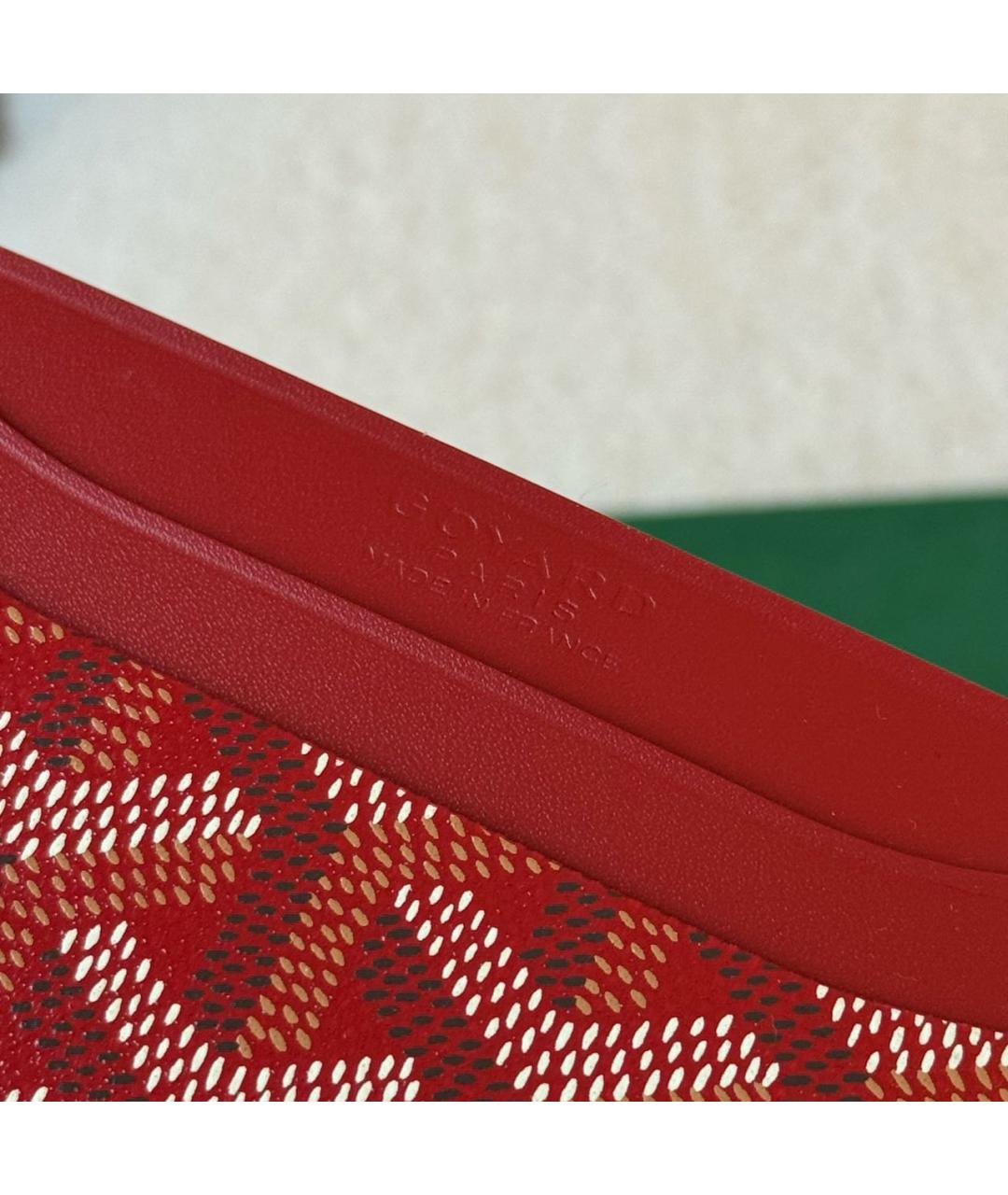 GOYARD Красный кожаный кардхолдер, фото 5