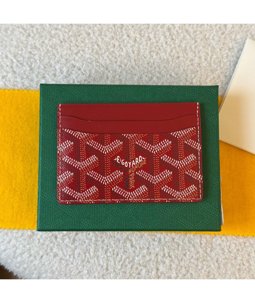 GOYARD Красный кожаный кардхолдер, фото 3