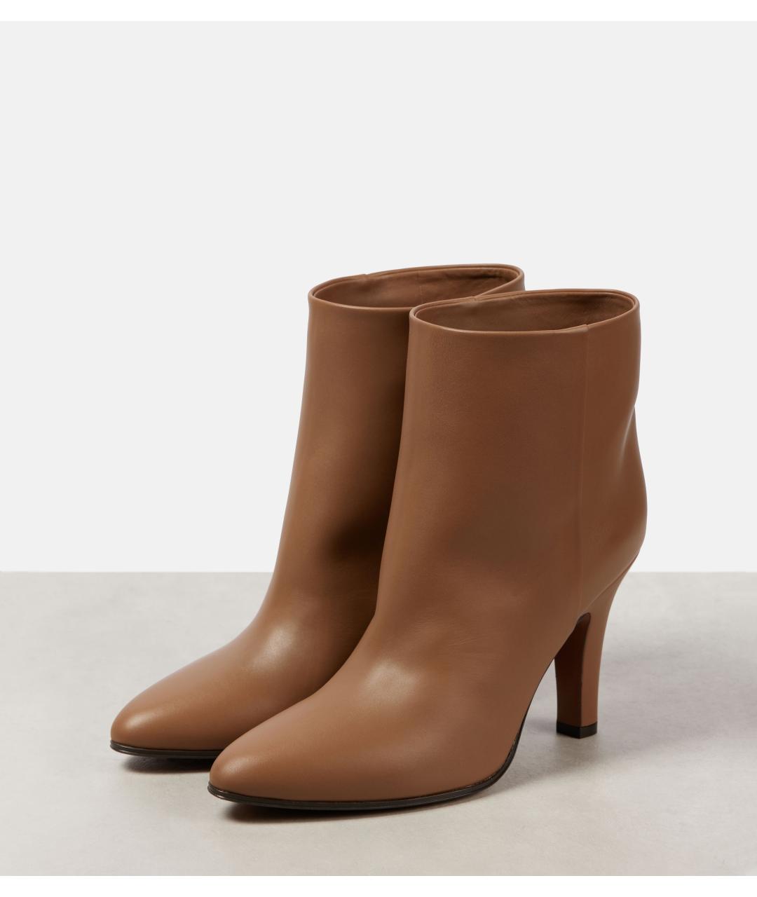 THE ROW Коричневые кожаные ботильоны, фото 2