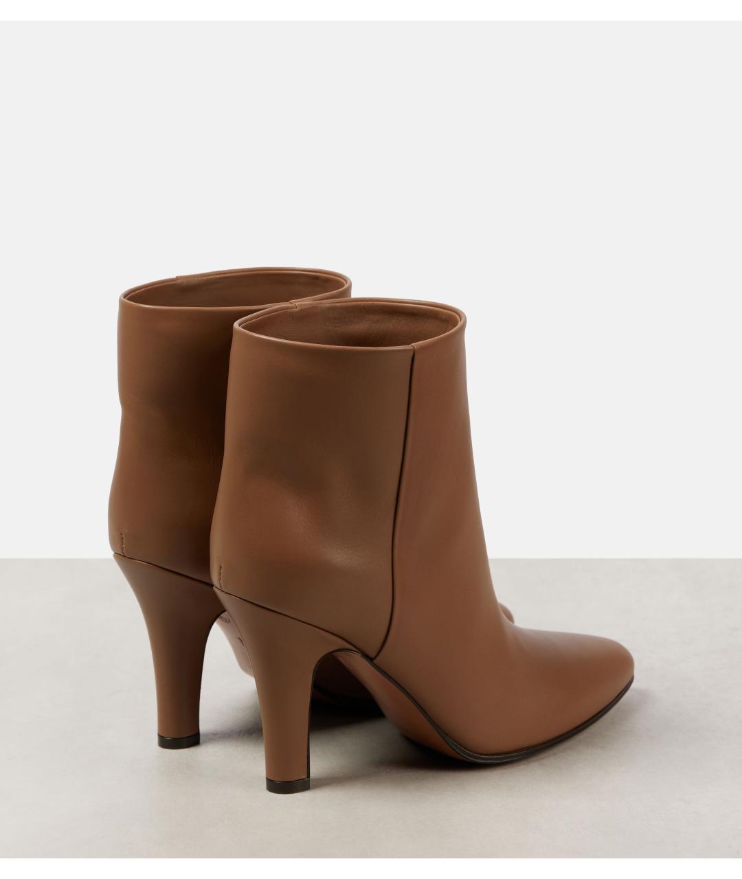 THE ROW Коричневые кожаные ботильоны, фото 4