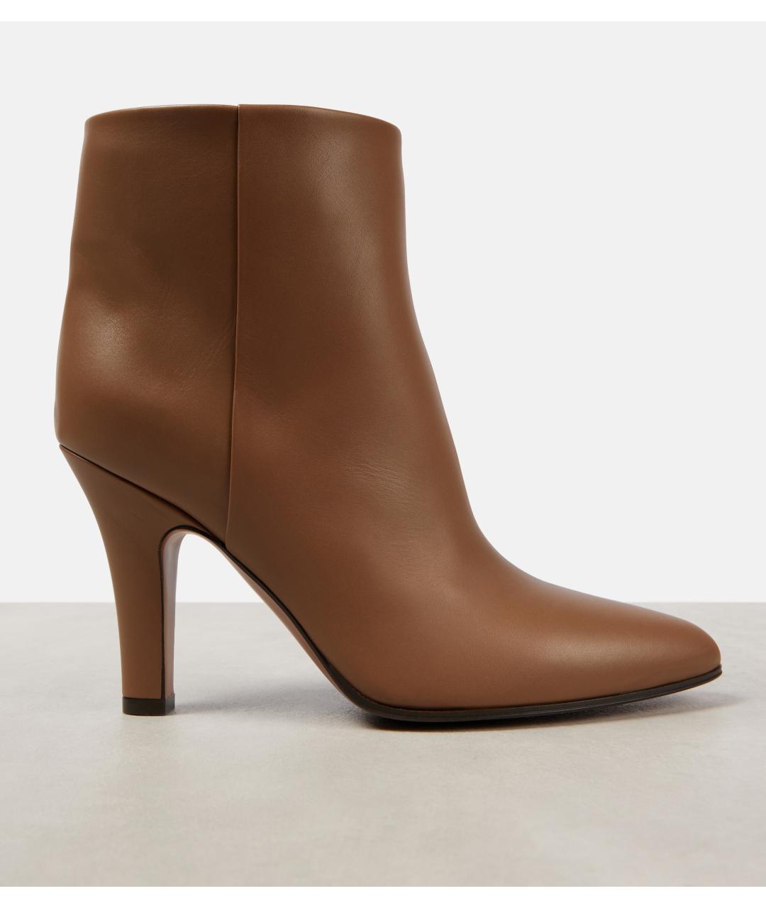 THE ROW Коричневые кожаные ботильоны, фото 6