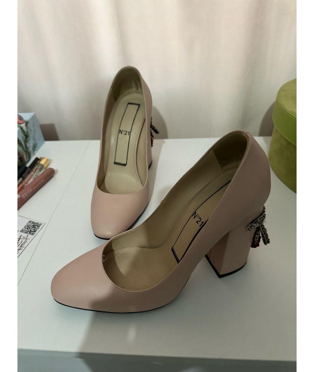 NO. 21 Розовые кожаные туфли, фото 7