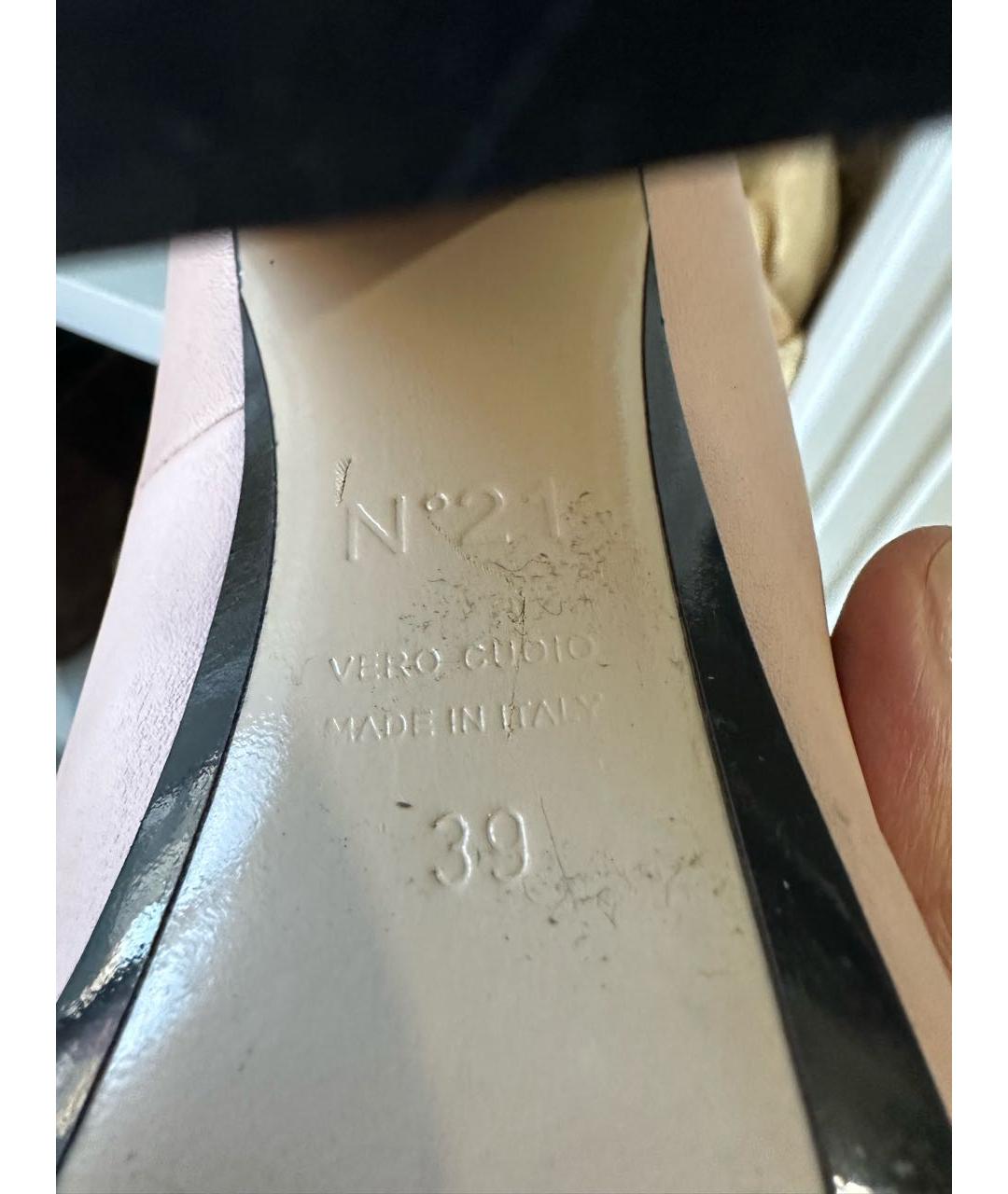 NO. 21 Розовые кожаные туфли, фото 5