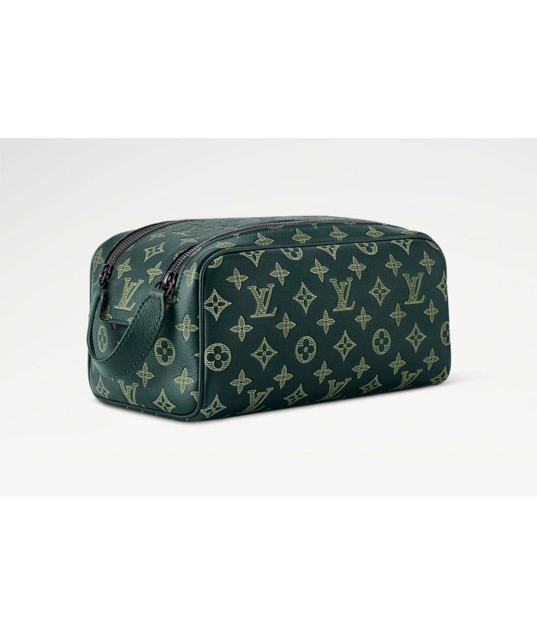 LOUIS VUITTON Зеленая кожаная барсетка, фото 2