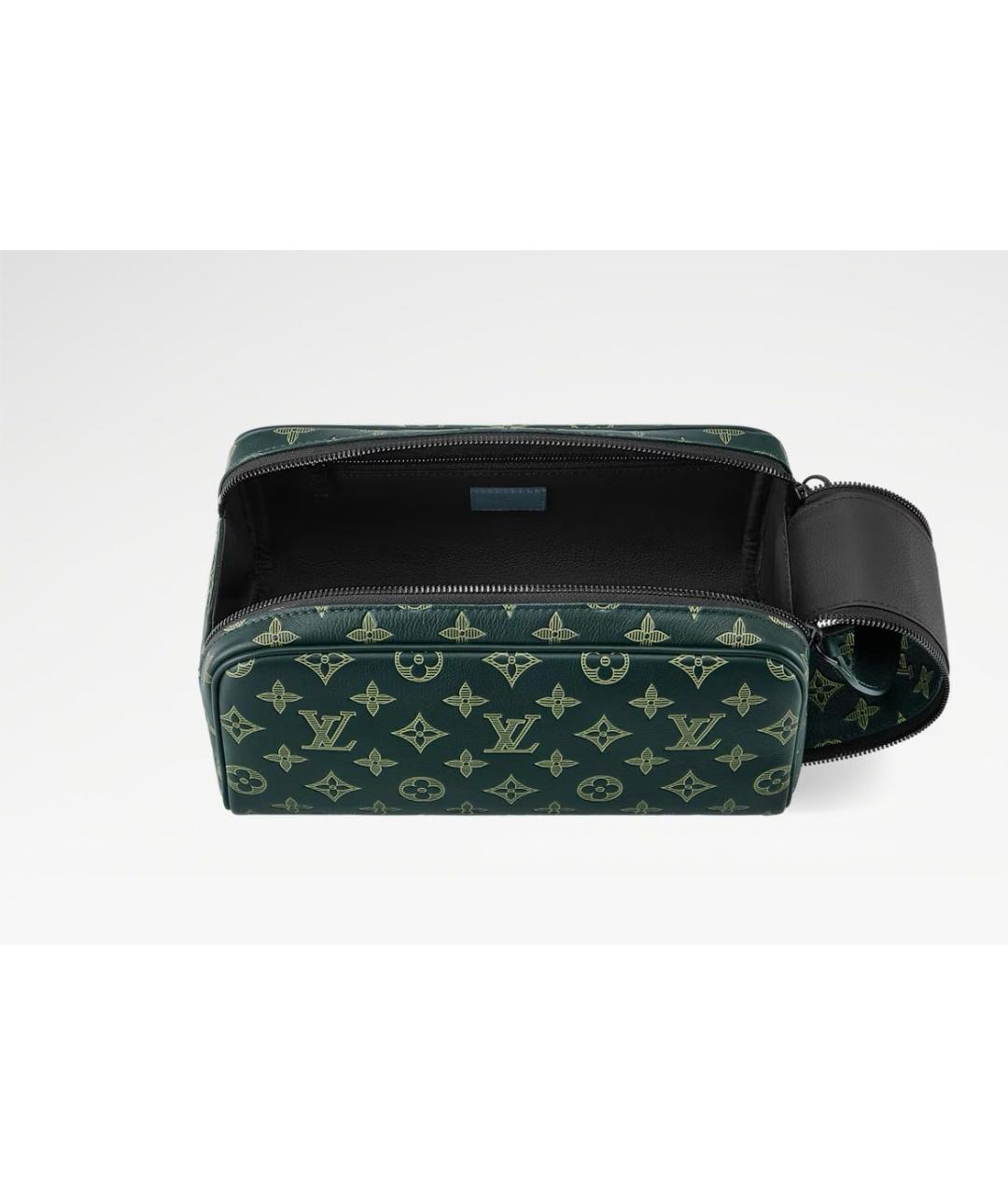 LOUIS VUITTON Зеленая кожаная барсетка, фото 4