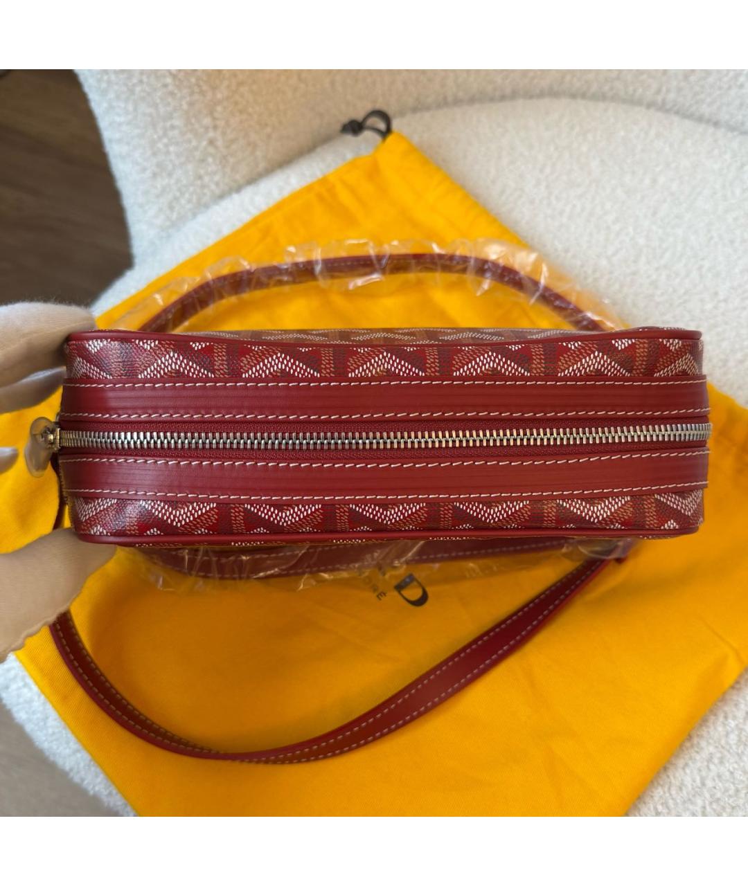 GOYARD Красная кожаная сумка через плечо, фото 3