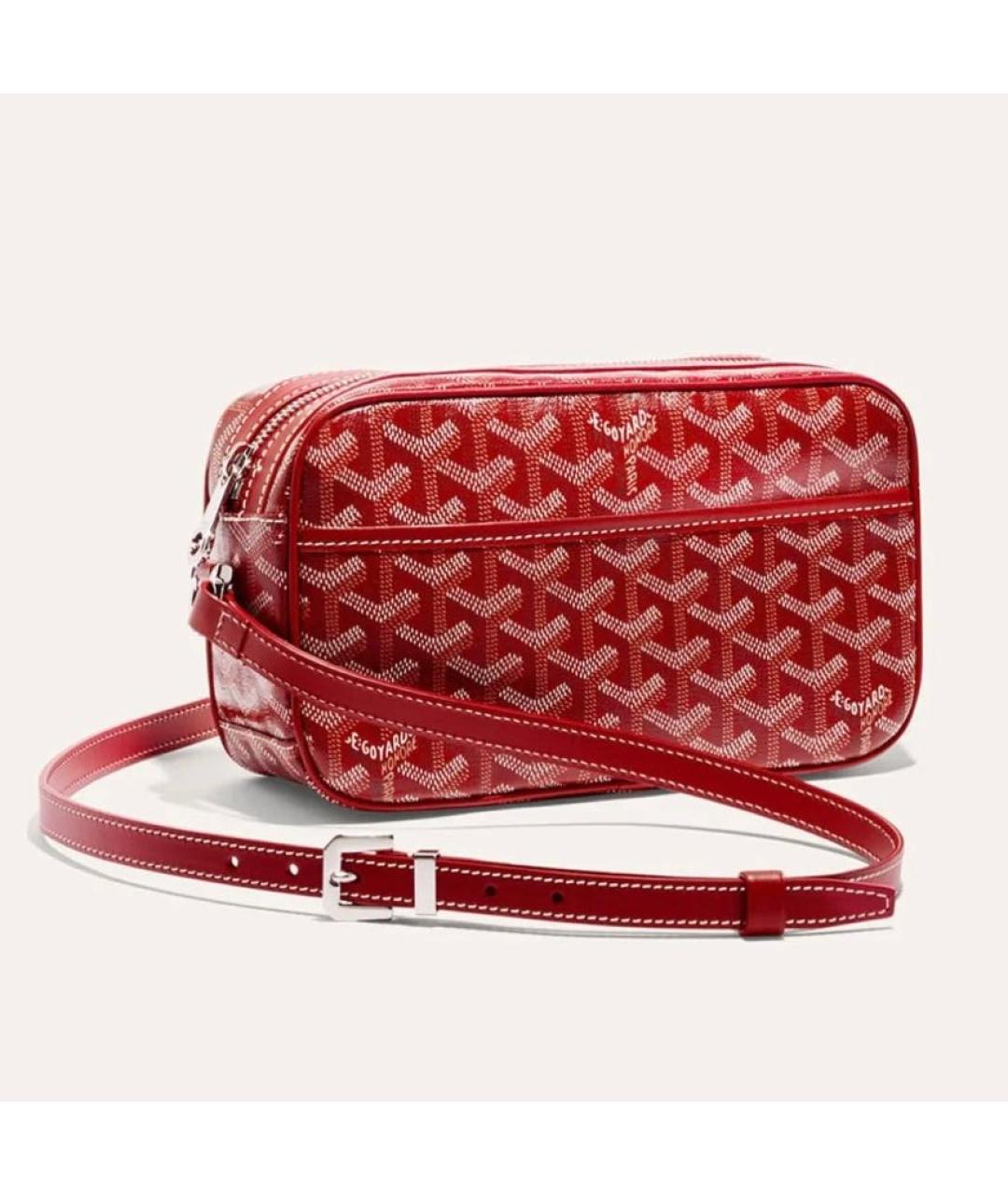 GOYARD Красная кожаная сумка через плечо, фото 7