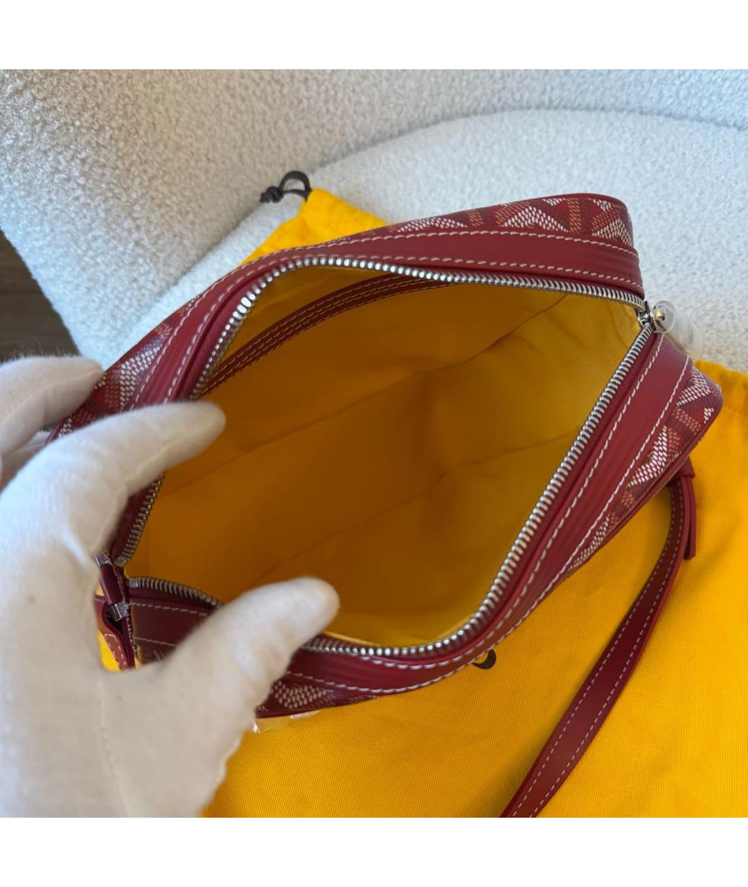 GOYARD Красная кожаная сумка через плечо, фото 4
