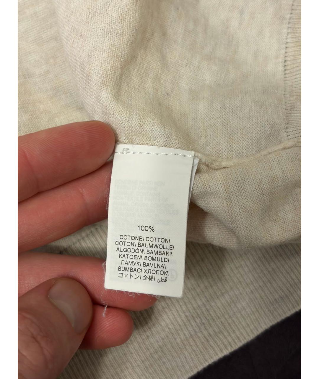 BRUNELLO CUCINELLI Бежевое хлопковое поло с коротким рукавом, фото 3