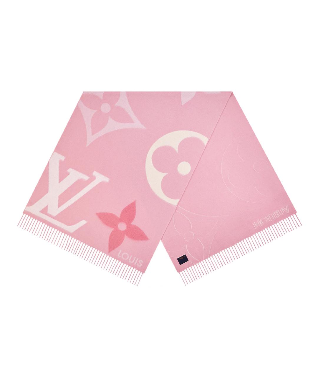 LOUIS VUITTON Розовый кашемировый шарф, фото 2