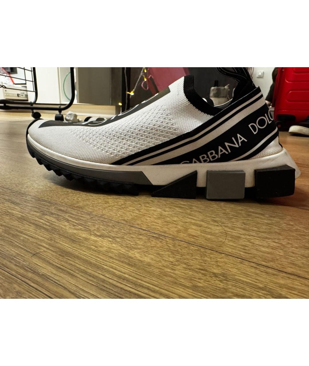 DOLCE&GABBANA Белые текстильные кроссовки, фото 5