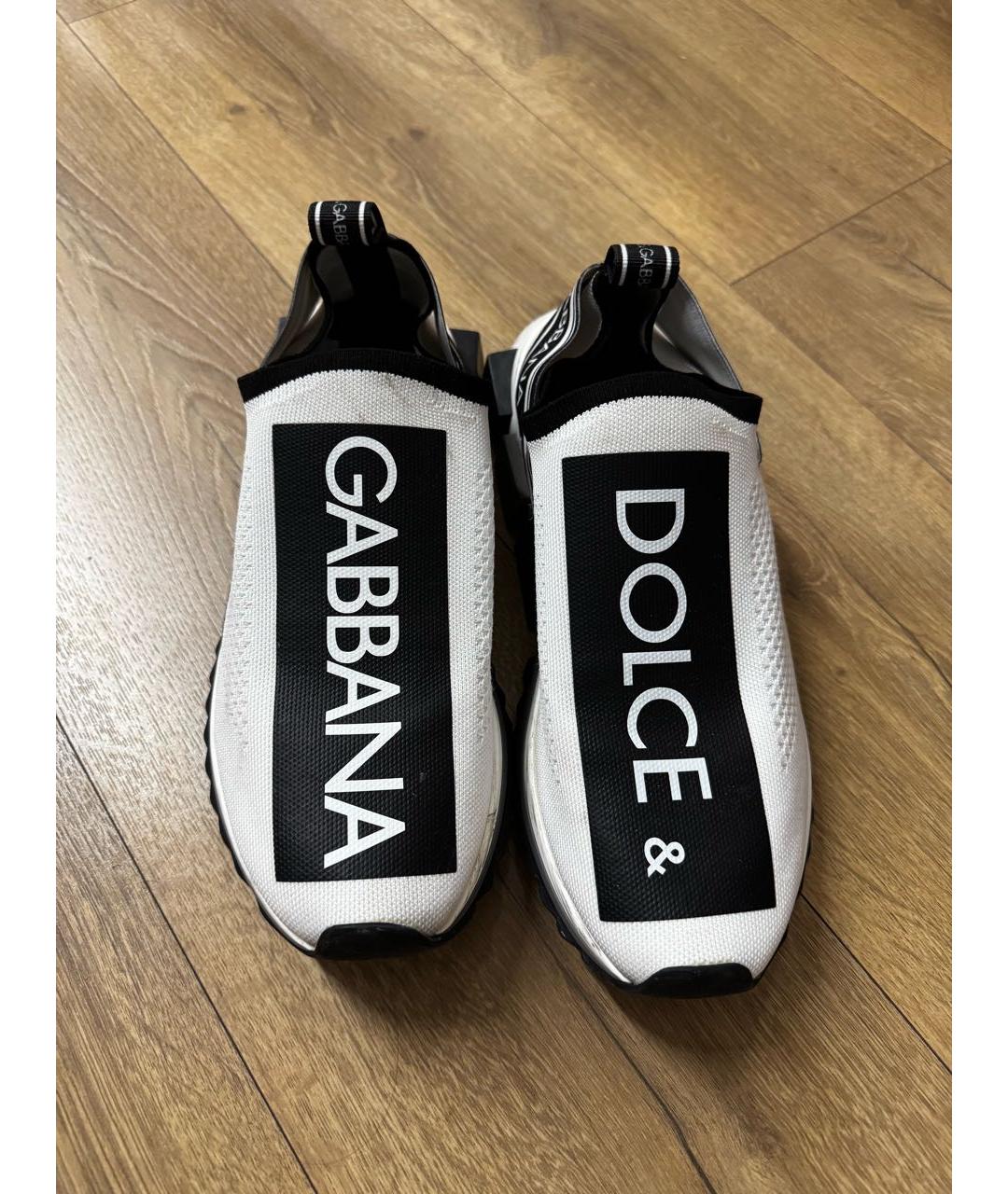 DOLCE&GABBANA Белые текстильные кроссовки, фото 2