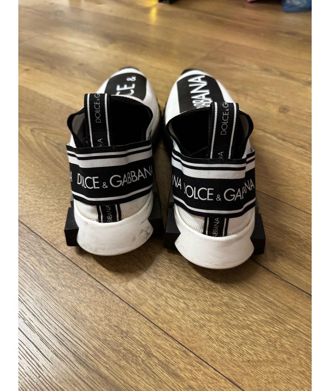 DOLCE&GABBANA Белые текстильные кроссовки, фото 4