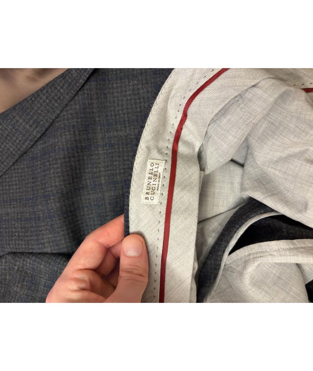 BRUNELLO CUCINELLI Серый классический костюм, фото 8