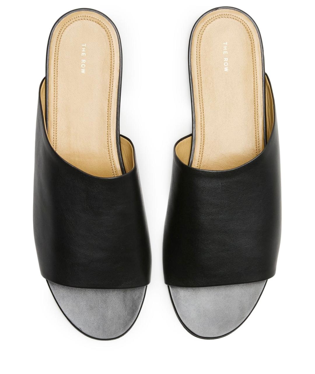 THE ROW Черные кожаные шлепанцы, фото 3
