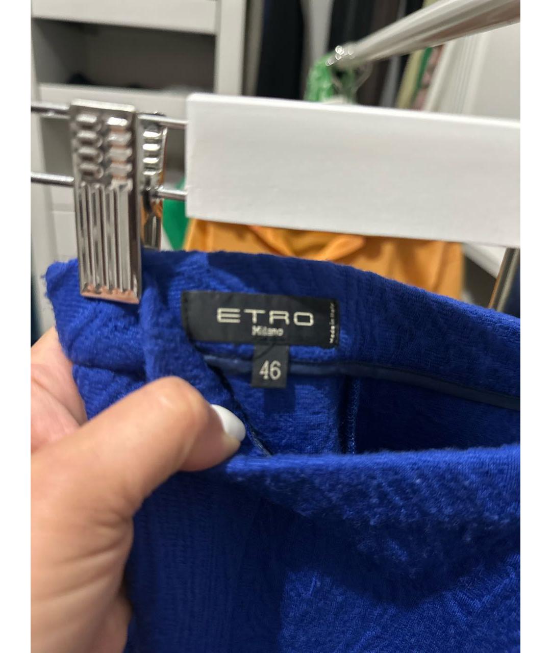 ETRO Синяя шерстяная юбка миди, фото 3