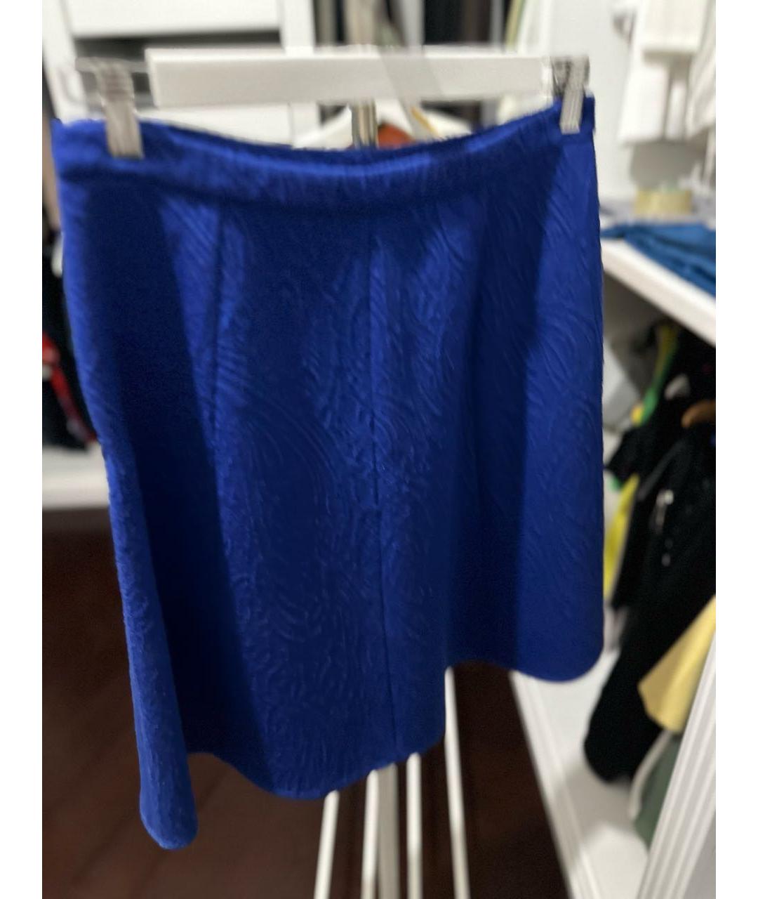 ETRO Синяя шерстяная юбка миди, фото 2