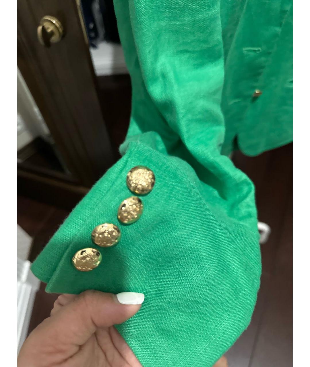 RALPH LAUREN Зеленый льняной жакет/пиджак, фото 4
