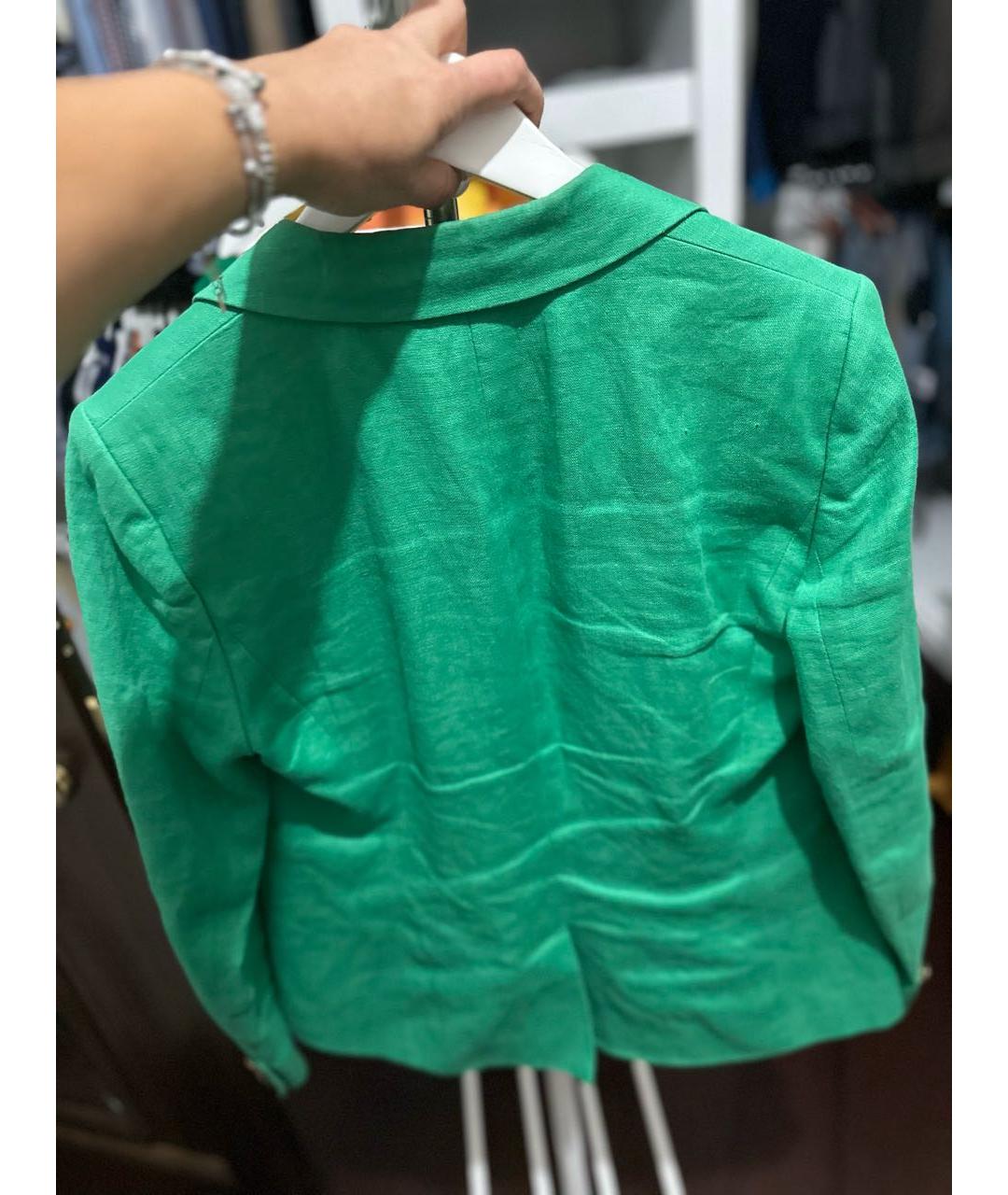 RALPH LAUREN Зеленый льняной жакет/пиджак, фото 2