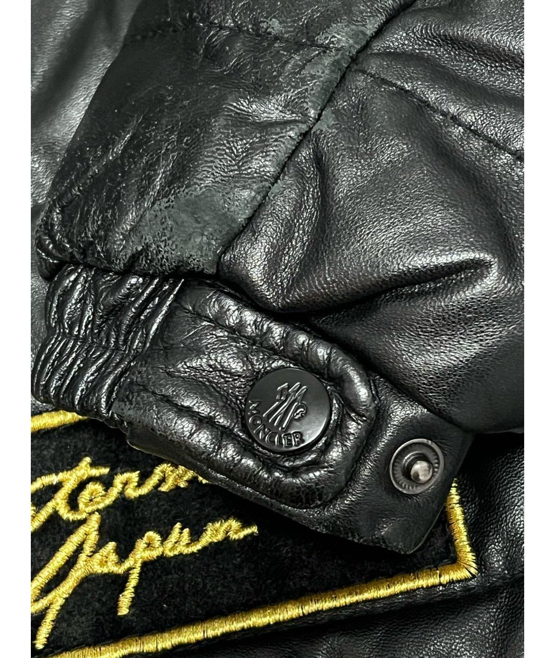 MONCLER Черная кожаная куртка, фото 7