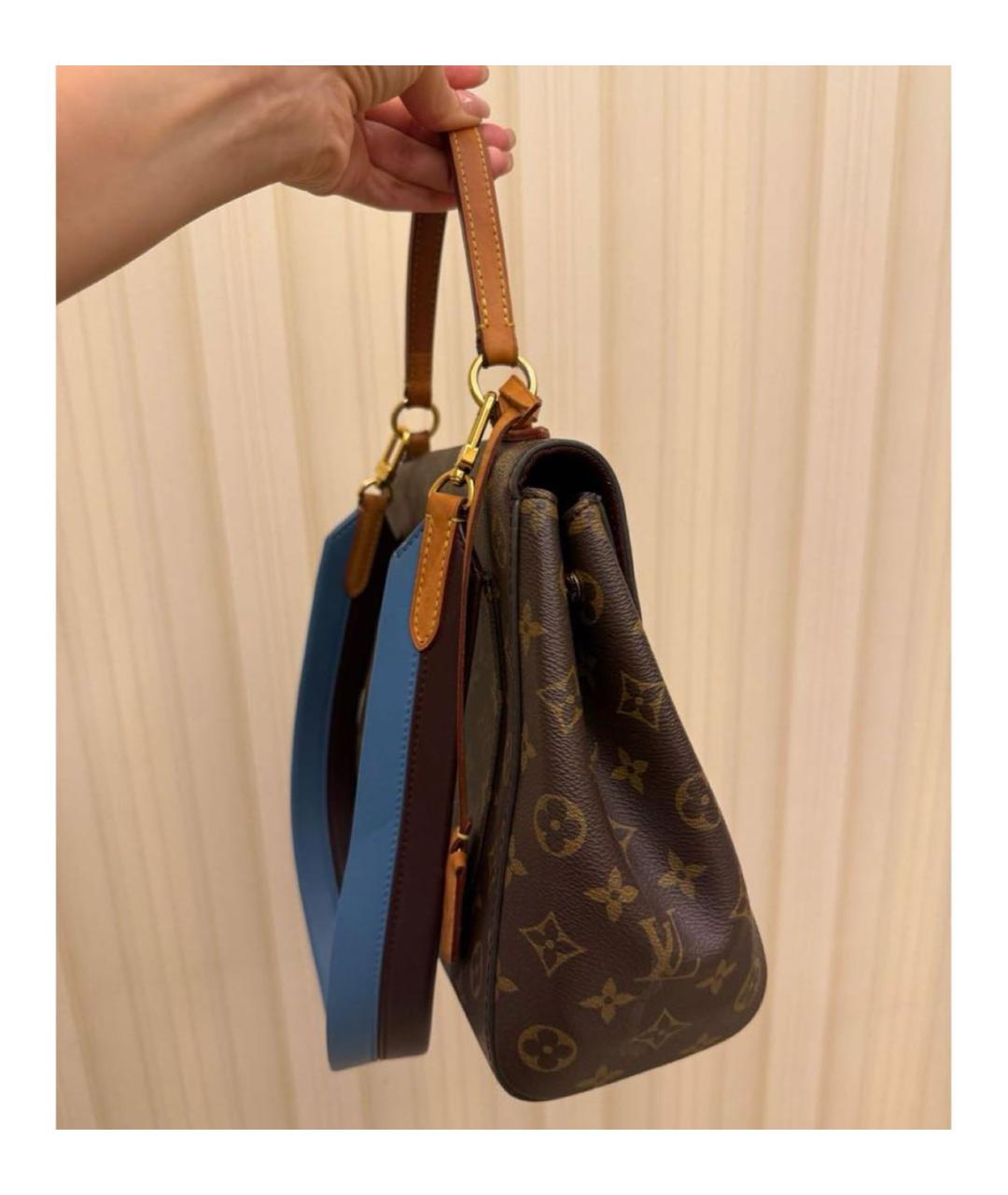 LOUIS VUITTON Коричневая кожаная сумка через плечо, фото 6