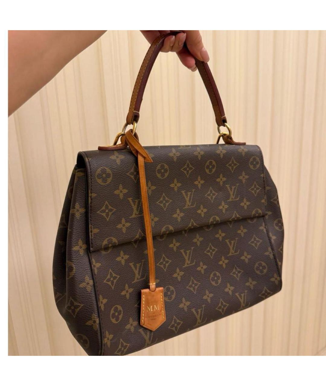 LOUIS VUITTON Коричневая кожаная сумка через плечо, фото 2